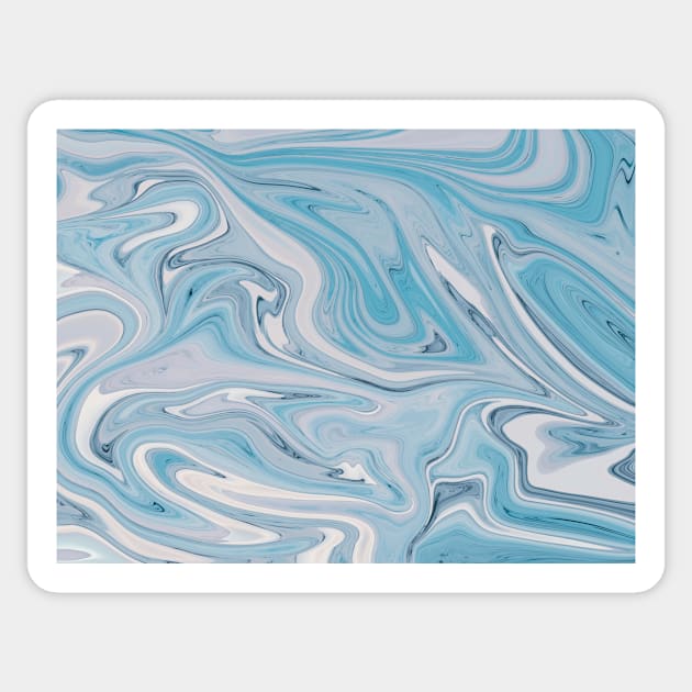 Blue Liquid Marble Sticker by NewburyBoutique